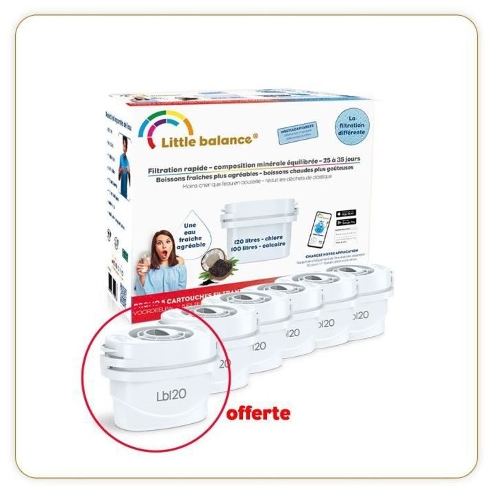 Pack de 6 cartouches filtrantes pour carafe LITTLE BALANCE - 8590 - Co