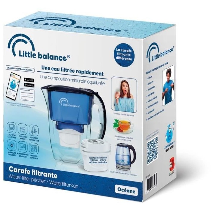 Carafe Filtrante Océane + 1 cartouche LITTLE BALANCE - 8593 - Réduit