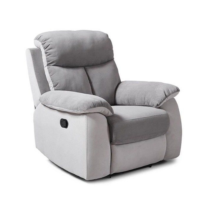 Fauteuil relax manuel - BELEM - Tissu Gris clair et Gris foncé - L 97