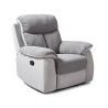 Fauteuil relax manuel - BELEM - Tissu Gris clair et Gris foncé - L 97 x P 94 x H 101 cm