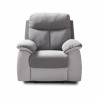 Fauteuil relax manuel - BELEM - Tissu Gris clair et Gris foncé - L 97 x P 94 x H 101 cm