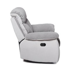 Fauteuil relax manuel - BELEM - Tissu Gris clair et Gris foncé - L 97 x P 94 x H 101 cm