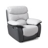 Fauteuil relax manuel - Simili Gris clair et Gris foncé - L 99 x P 92 x H 107 cm - SOBRAL