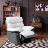 Fauteuil relax manuel - Simili Gris clair et Gris foncé - L 99 x P 92 x H 107 cm - SOBRAL