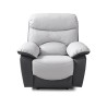 Fauteuil relax manuel - Simili Gris clair et Gris foncé - L 99 x P 92 x H 107 cm - SOBRAL