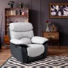 Fauteuil relax manuel - Simili Gris clair et Gris foncé - L 99 x P 92 x H 107 cm - SOBRAL