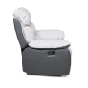 Fauteuil relax manuel - Simili Gris clair et Gris foncé - L 99 x P 92 x H 107 cm - SOBRAL