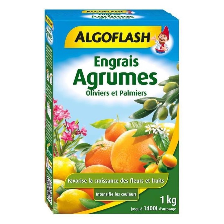 ALGOFLASH Engrais Agrumes, Olivers et Palmiers - 1kg