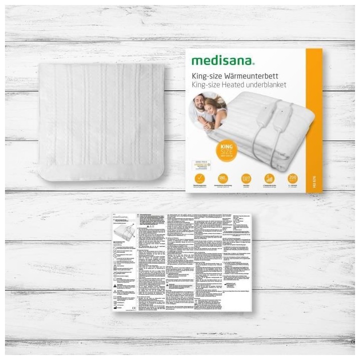 Surmatelas chauffant King Size MEDISANA - HU 676 XXL - 2 éléments de