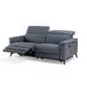 Canapé 3 places avec 2 relax electrique - Tissu bleu clair - L 208 x P 108 x H x 79 cm - MELBOURNE