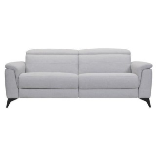 Canapé 3 places avec 2 relax électrique - Tissu gris clair - L 208 x
