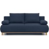 Banquette convertible 3 places MIKA - Tissu bleu foncé - Coffre de rangement - L 192 x H 84 x P 93 cm