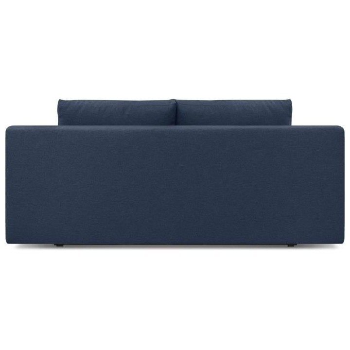 Banquette convertible 3 places MIKA - Tissu bleu foncé - Coffre de ra