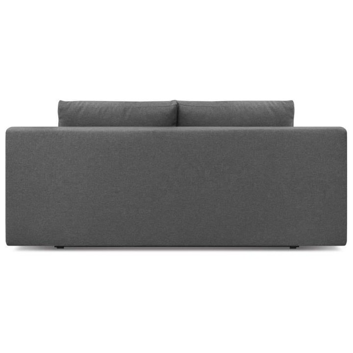 Banquette convertible 3 places MIKA - Tissu gris - Coffre de rangement