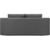 Banquette convertible 3 places MIKA - Tissu gris - Coffre de rangement - L 192 x H 84 x P 93 cm