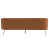 MATHIS Canapé rétro 3 places - Velours Terra cotta et structure bois massif - L 207 x P 87 x H 77 cm