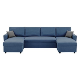 Canapé d'angle convertible panoramique + 2 coffres de rangement + 2 c