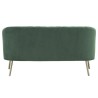 Canapé 2 places - Bleu vert - Velours - L 142 x P 70 x H 71 cm - MATHIS