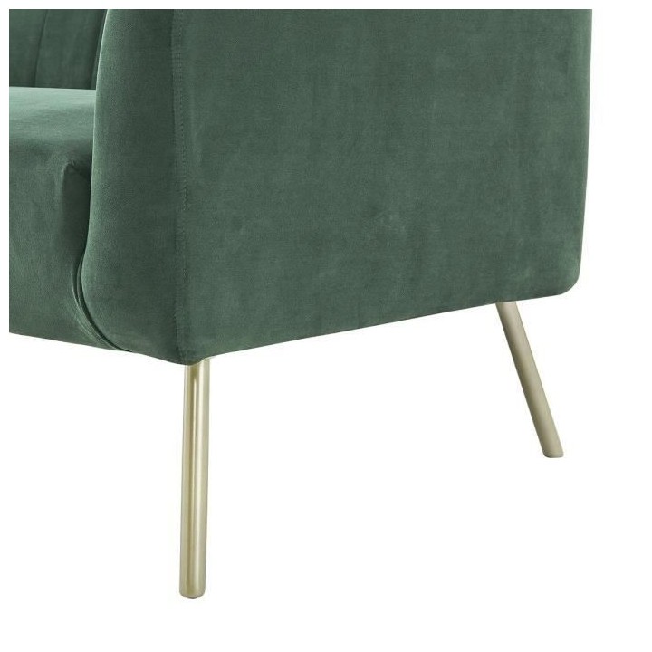 Canapé 2 places - Bleu vert - Velours - L 142 x P 70 x H 71 cm - MATH