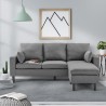 Canapé d'angle réversible Boston - Tissu Gris foncé - L 194 x P 139 x H 83 cm