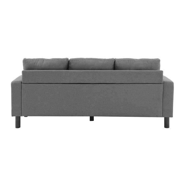 Canapé d'angle réversible Boston - Tissu Gris foncé - L 194 x P 139