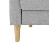 Canapé 3 places + 2 coussins - Tissu Gris clair - L 175 x P 80 x H 85 cm - COPENHAGUE