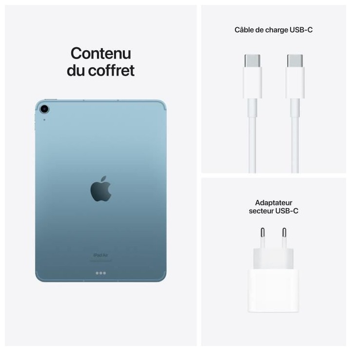 Apple - iPad Air (2022) - 10,9 - WiFi + Cellulaire - 64 Go - Bleu