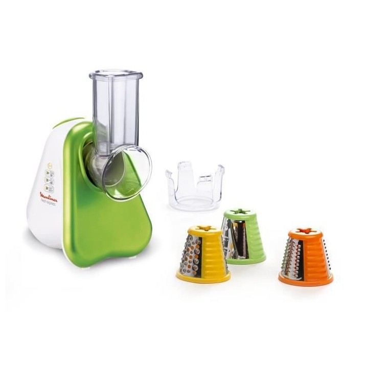 MOULINEX DJ753315 Découpe légume électrique 3-en-1, Cônes couleur