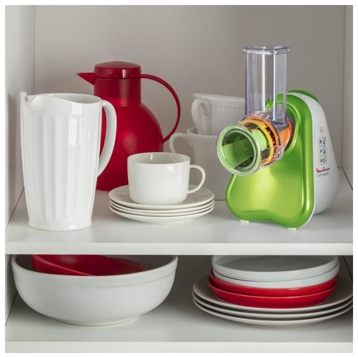 MOULINEX DJ753315 Découpe légume électrique 3-en-1, Cônes couleur
