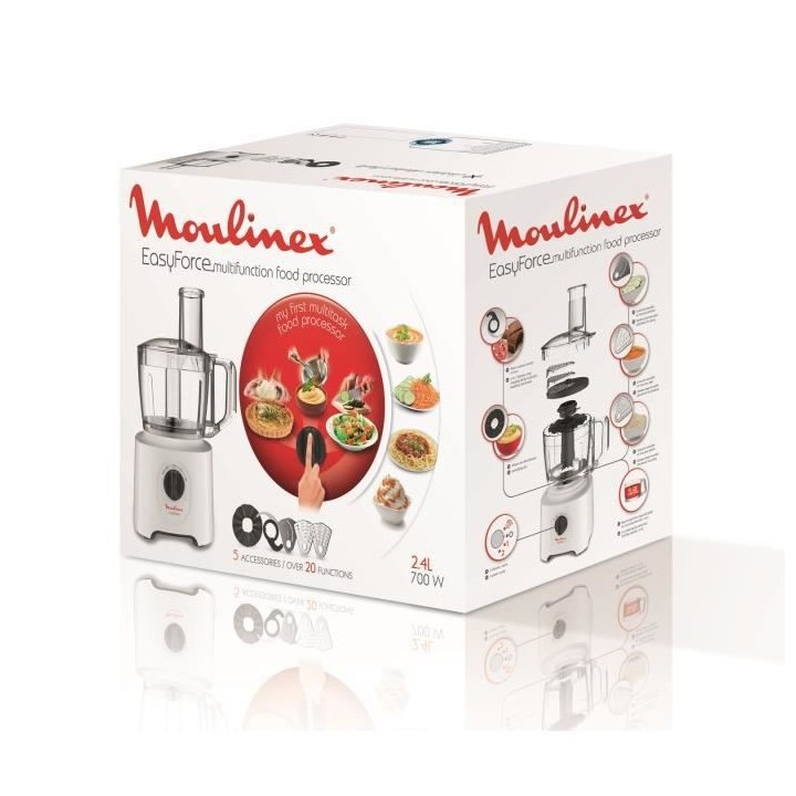 MOULINEX FP244110 Easy Force Robot multifonction tout en un, Bol 1,4 L