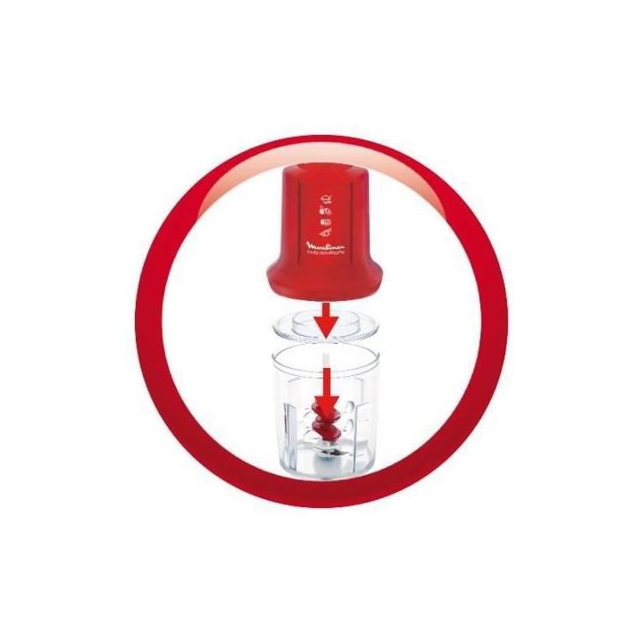 MOULINEX AT714G32 Hachoir multifonction Multi Moulinette - Rouge