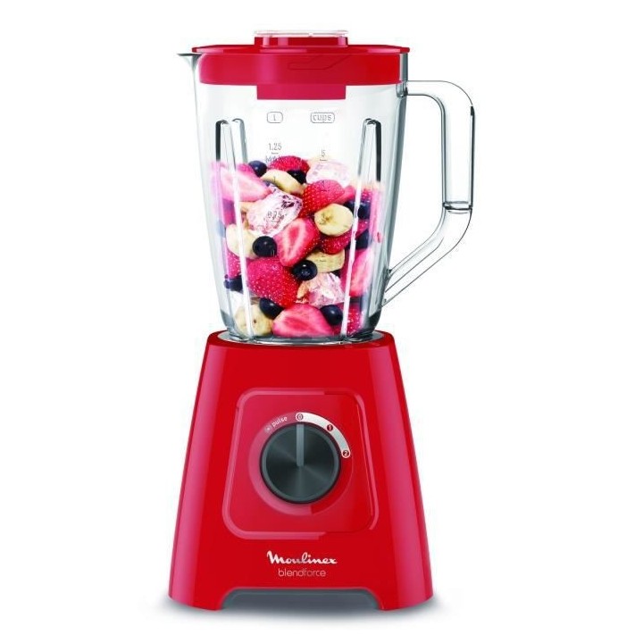 MOULINEX LM420510 Blender électrique, Mixeur, 600 W, Bol 1,25 L, 5 pr