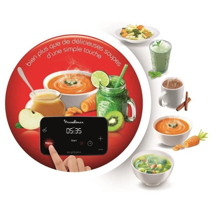 MOULINEX LM924500 Soup&Plus Blender Chauffant, Capacité utile 2 L, 5