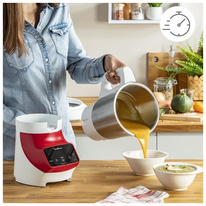 MOULINEX LM924500 Soup&Plus Blender Chauffant, Capacité utile 2 L, 5