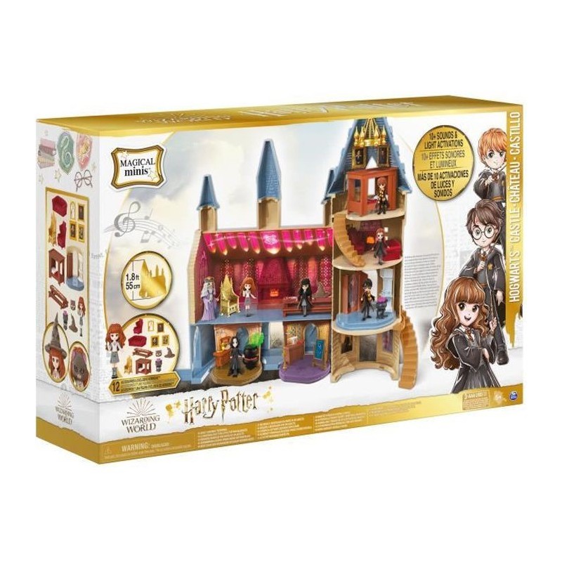 Harry Potter - Château de Poudlard Magical Minis - Figurine et 12 accessoires Sonore & lumineux - 6061842 - Wizard World