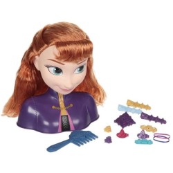 DISNEY FROZEN - Tete a coiffer Princesse Anna - La Reine des Neiges II - Avec accessoires - 20 cm- Petit modele