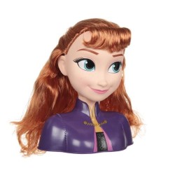 DISNEY FROZEN - Tete a coiffer Princesse Anna - La Reine des Neiges II - Avec accessoires - 20 cm- Petit modele