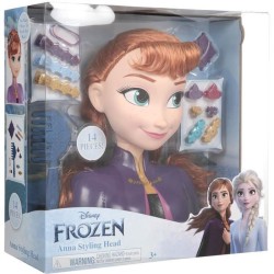 DISNEY FROZEN - Tete a coiffer Princesse Anna - La Reine des Neiges II - Avec accessoires - 20 cm- Petit modele