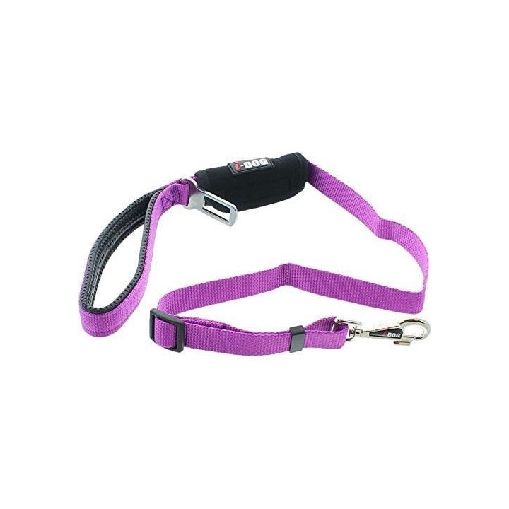 I DOG Laisse Confort SECURITE - L 100 cm - Violet et gris - Pour chien