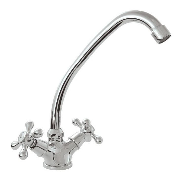 ROUSSEAU Robinet mélangeur de cuisine Beverly - Sans douchette - Gris