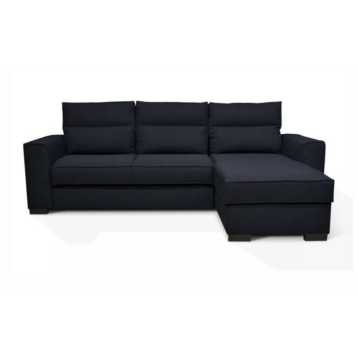 Canapé angle convertible réversible 4 places MONTREAL - Tissu bleu f