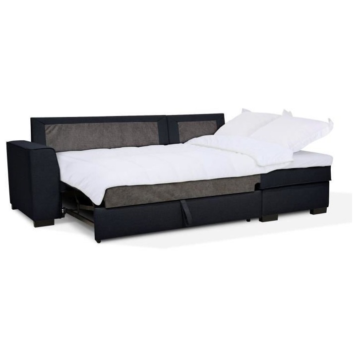 Canapé angle convertible réversible 4 places MONTREAL - Tissu bleu f