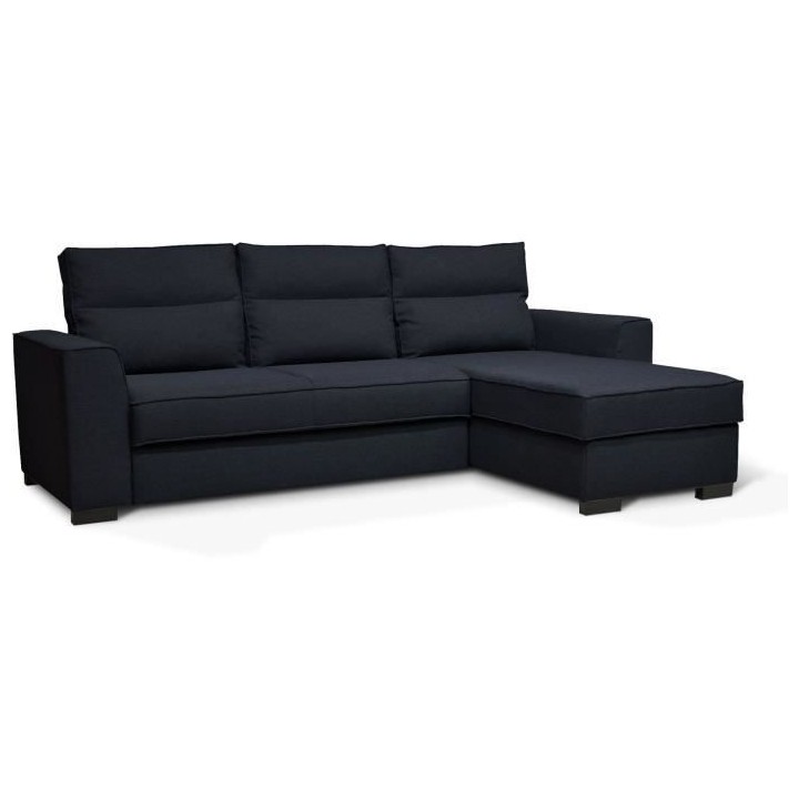 Canapé angle convertible réversible 4 places MONTREAL - Tissu bleu f
