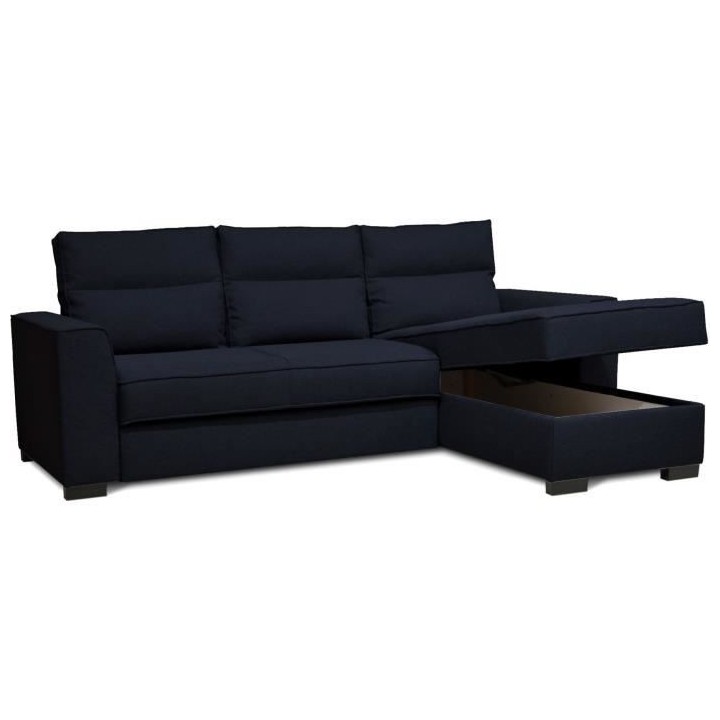 Canapé angle convertible réversible 4 places MONTREAL - Tissu bleu f