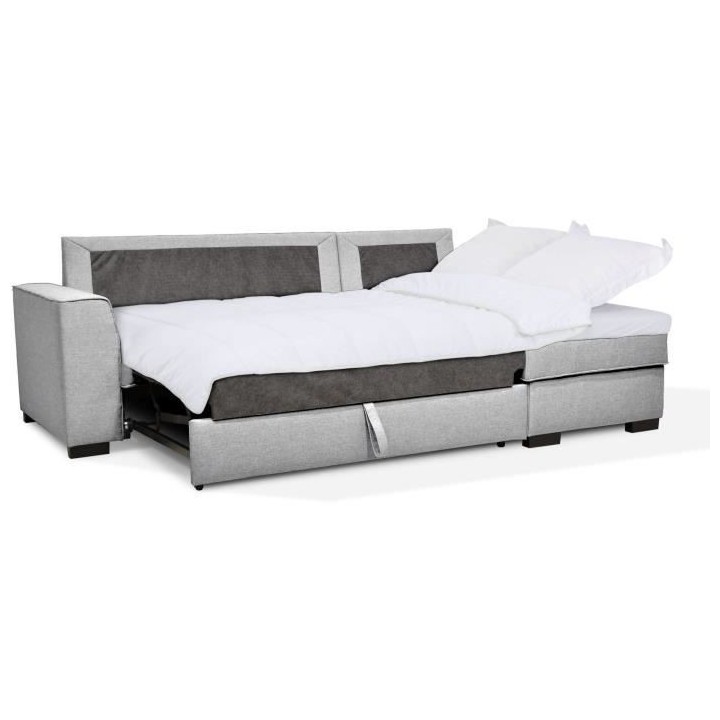 Canapé angle convertible réversible 4 places MONTREAL - Tissu gris c