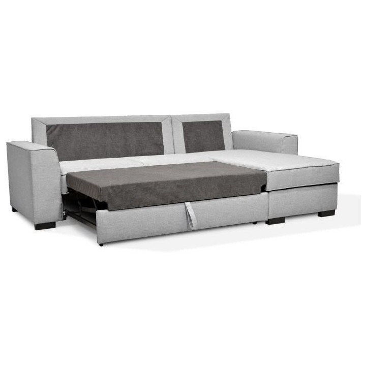 Canapé angle convertible réversible 4 places MONTREAL - Tissu gris c