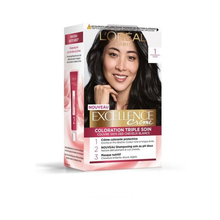 Coloration triple soin Excellence L'OREAL PARIS - Couvre 100% des chev