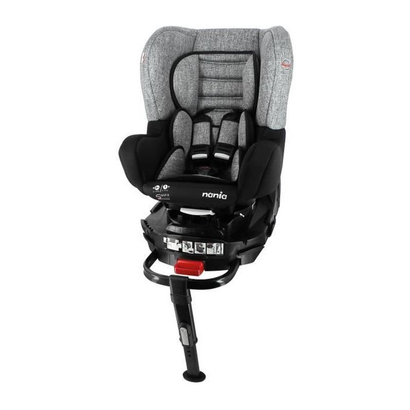 Nania Siege auto isofix pivotant Revo groupe 0/1 (0-18kg) - jambe de force  Gris argent