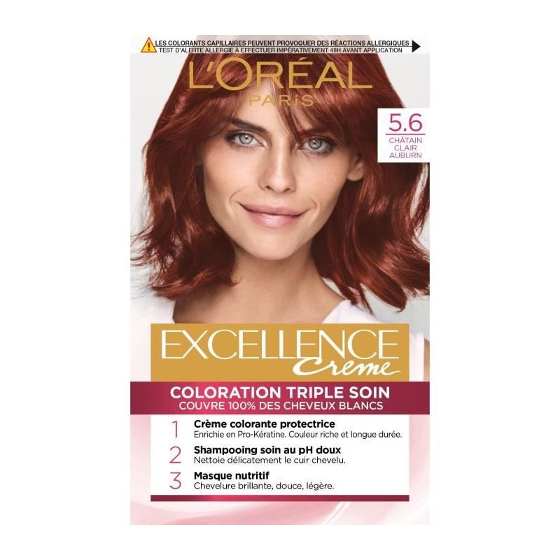 Creme Coloration Excellence L'OREAL PARIS - Châtain Clair Auburn 5.6