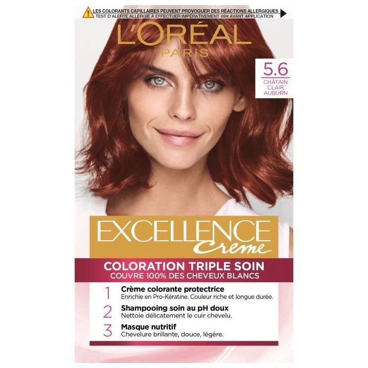 Creme Coloration Excellence L'OREAL PARIS - Châtain Clair Auburn 5.6